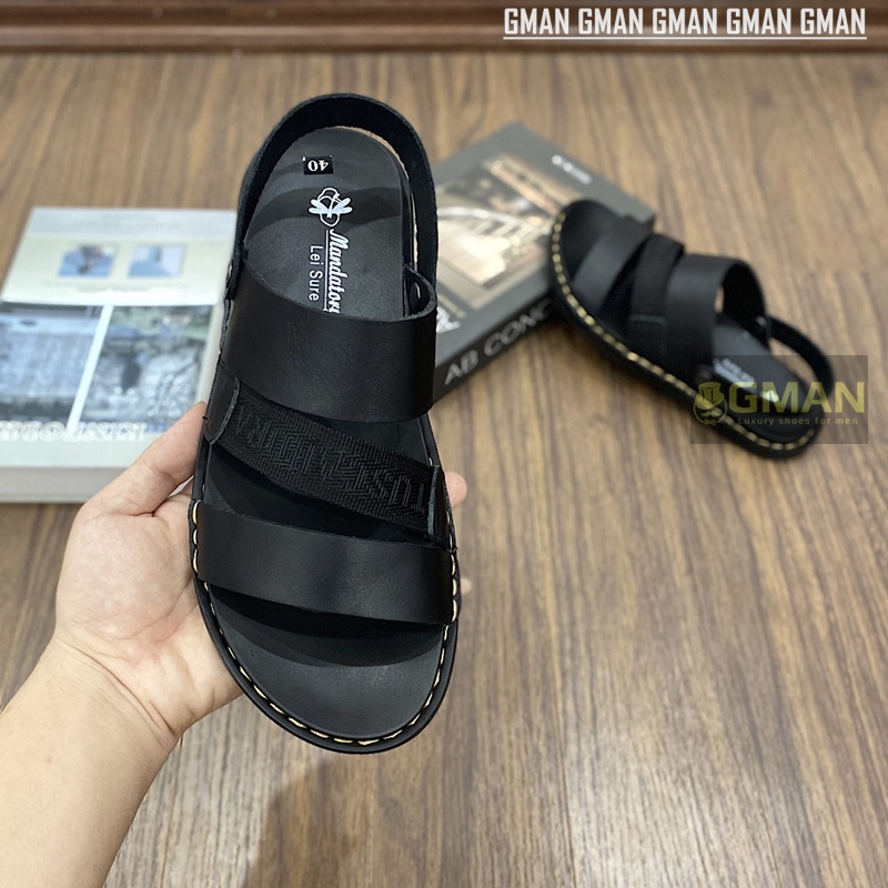 Dép quai hậu nam chất liệu da thật 100% đế cao su êm ái bảo hành 1 năm TK906