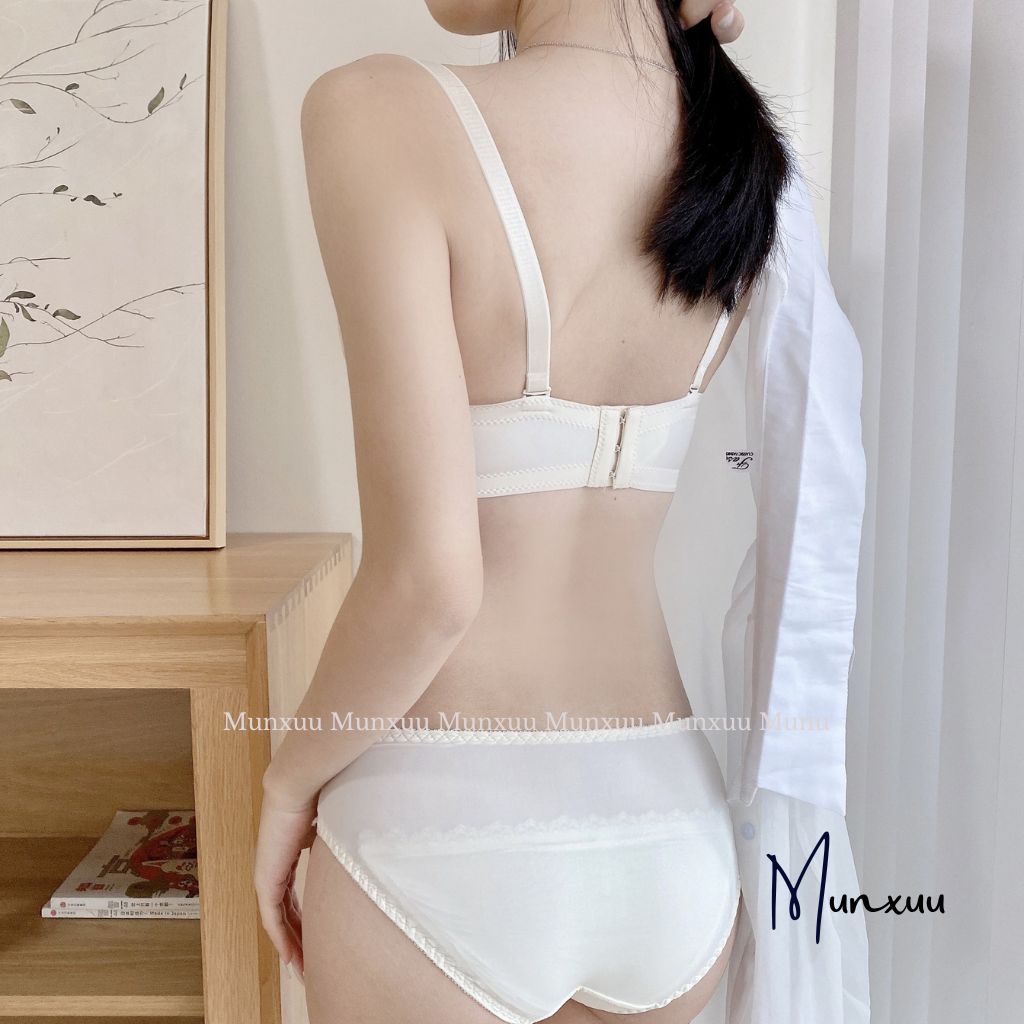 Áo ngực nữ ren hoa Munxuu cúp ngang không gọng đệm dày vừa nâng ngực sexy quyến rũ - AV67