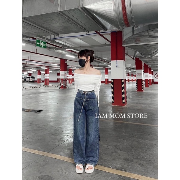 QUẦN SUÔNG DENIM ỐNG ĐỨNG 2TÚI KÈM DÂY #3188 | BigBuy360 - bigbuy360.vn