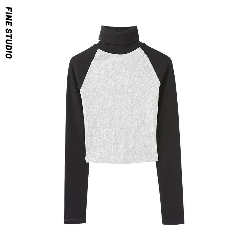 Áo Thun Tay Dài Cổ Lọ Phong Cách Thời Trang Thu Đông Mỹ Hàng Mới Dành Cho Nữ