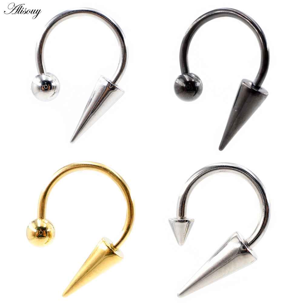 Alisouy 1 Khuyên Xỏ Mũi / Môi / Tai / Cơ Thể Hình Nón Bằng Thép Không Gỉ