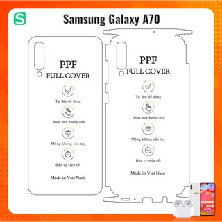 Miếng Dán PPF Mặt Lưng Samsung Galaxy A70 Trong Suốt tự phục hồi trầy xước
