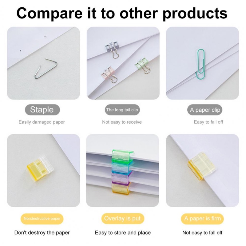 Set 5 Kẹp Góc Trong Suốt Đa Năng Màu Kẹo