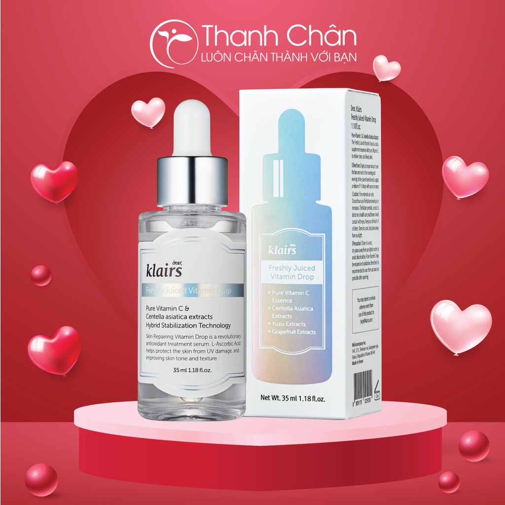 Tinh Chất Dưỡng Trắng Da, Mờ Thâm Dear, Klairs Freshly Juiced Vitamin Drop 35ml