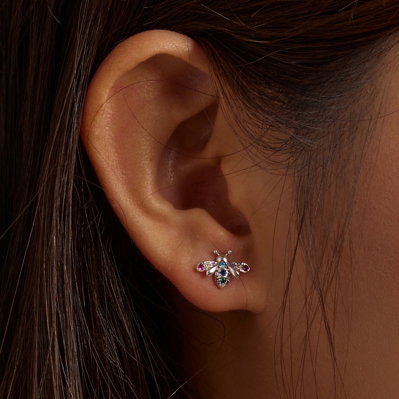 Bamoer Bông Tai Bạc 925 Hình Cánh Thiên Thần / Bướm / Ong Mắt Quỷ 4 Kiểu Thời Trang