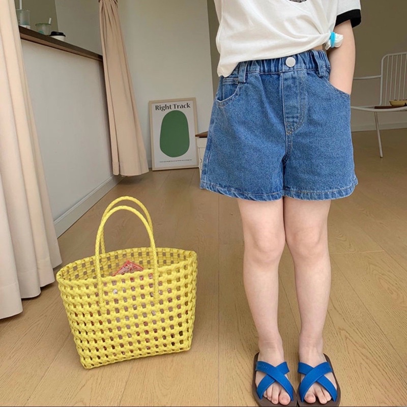 Quần đùi jeans Cho Bé , Quần sooc Jeans Màu Xanh Cho Bé