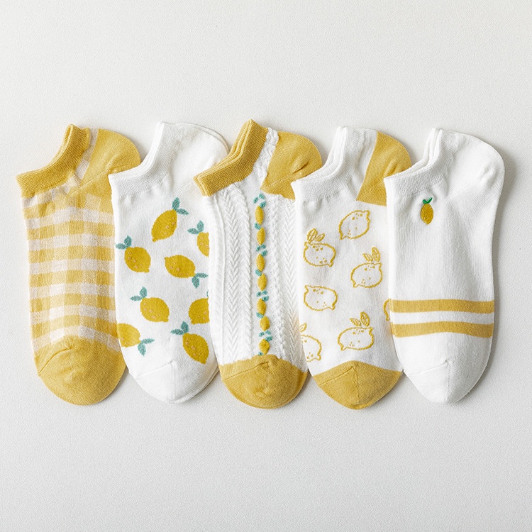 Đôi Vớ Thuyền Bằng Vải Cotton In Hình Trái Cây Thời Trang Xuân Hè Dành Cho Nữ