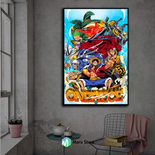 Tranh one piece 3d treo tường decor quán net