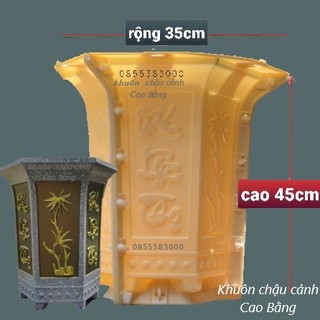 Khuôn đúc chậu cảnh lục giác ống 45 -Phúc Lộc Thọ+ trúc