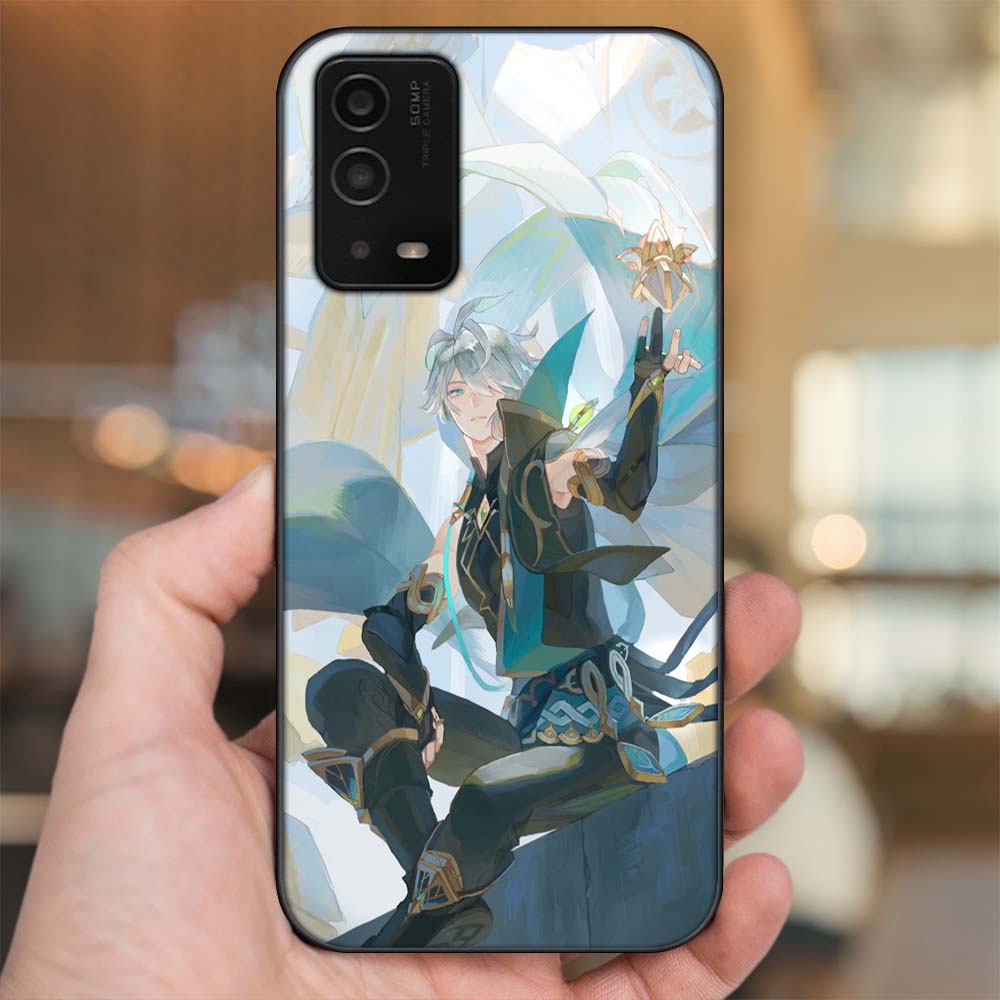 Ốp lưng Oppo A55 4G, A55 5G viền đen in hình Alhaitham Genshin Impact