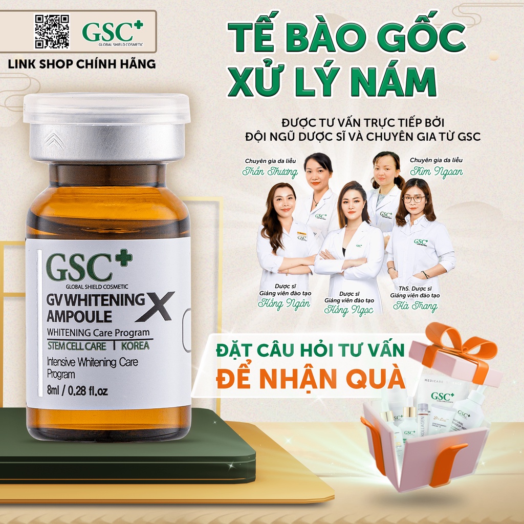 Tế bào gốc trắng sáng hàn quốc GSC 8ml giảm thâm nám tàn nhang, cân bằng sắc tố da