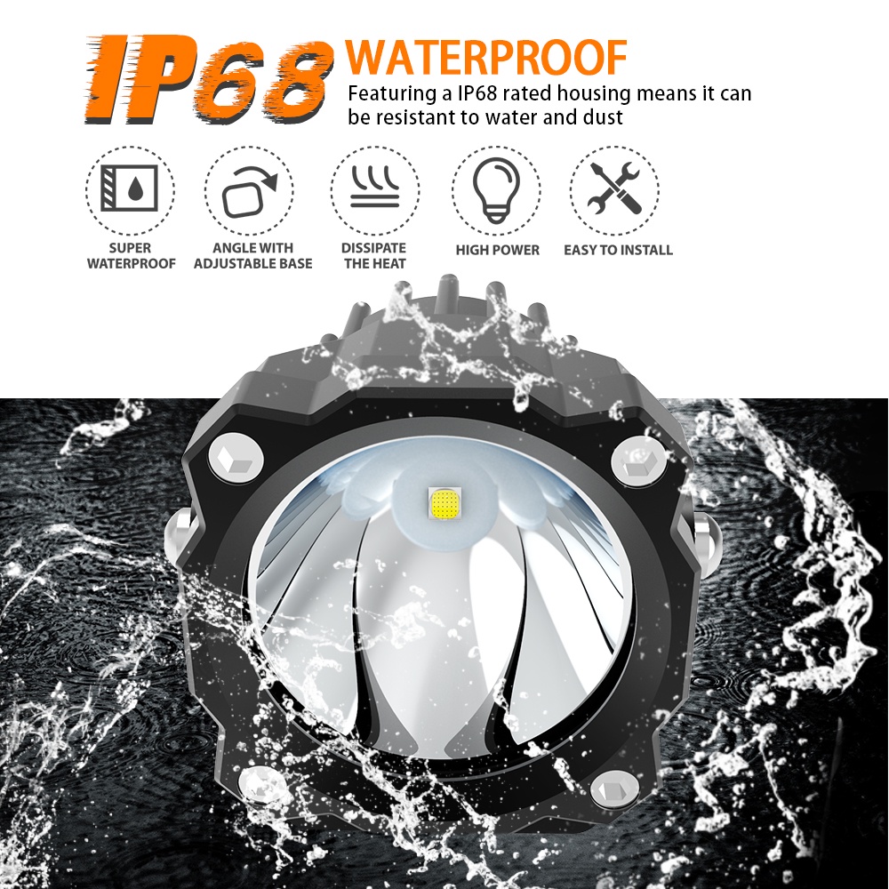 UNI-SHINE Đèn LED 3 &quot; 100W đèn sương mù led Ánh Sáng Trắng / Vàng Cao Cấp Cho Xe Ô Tô 4x4 ATV UTV SUV