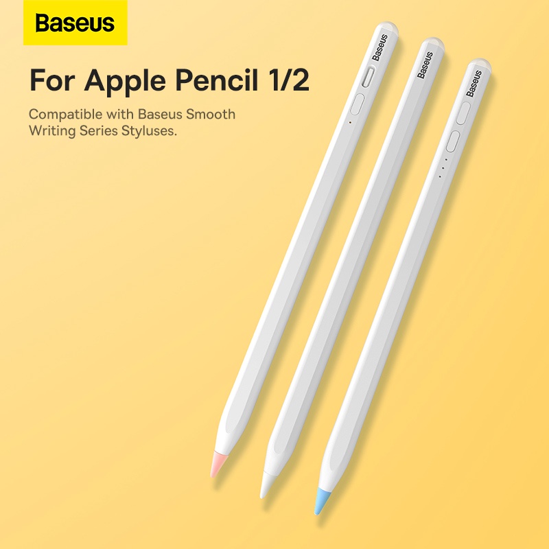 BASEUS Set 12 Nắp Đậy Đầu Bút Cảm Ứng Bằng Silicon Tiện Dụng Cho Apple Pencil 1 / 2