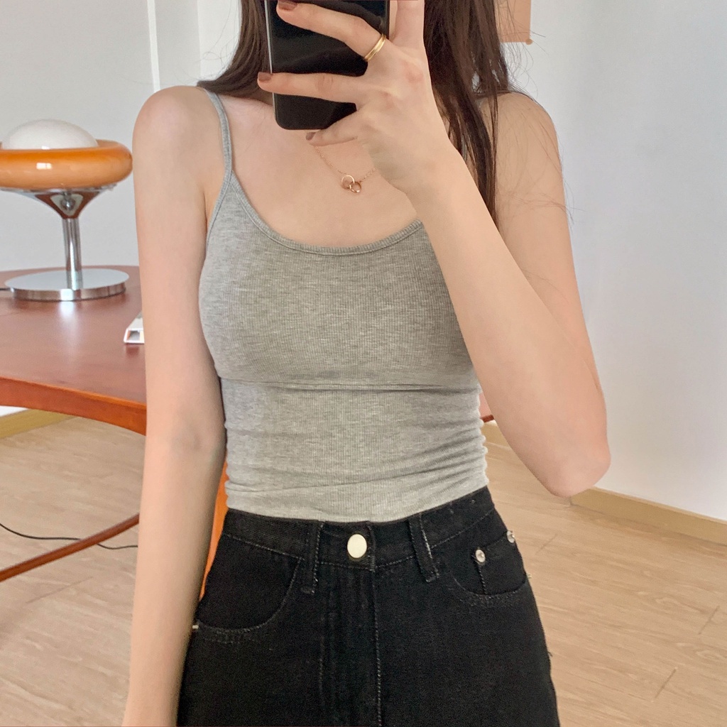 Áo thể thao hai dây SUXI có mút đệm ngực thiết kế hở lưng quyến rũ thời trang cho nữ