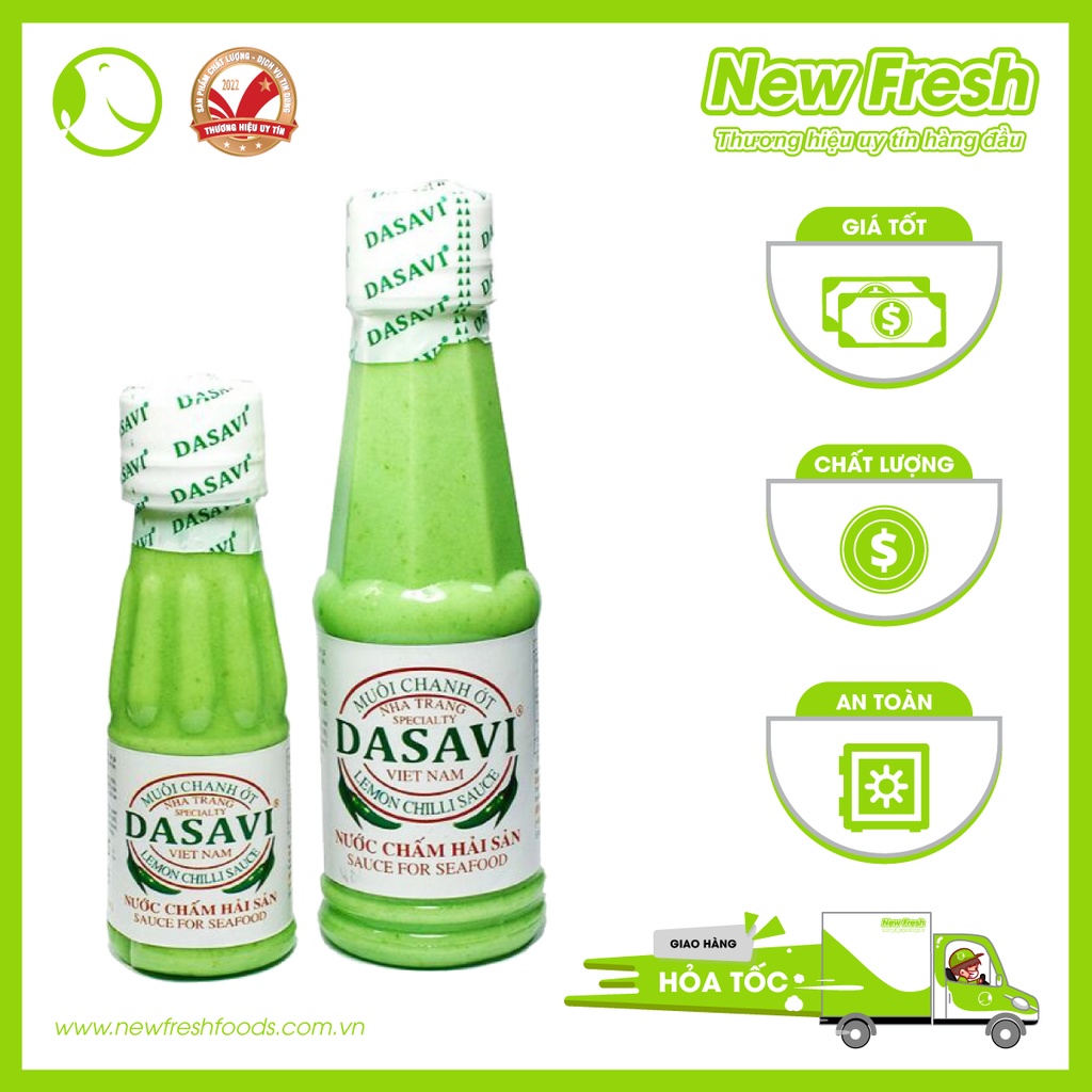Muối Ớt Xanh Dasavi Chuyên Chấm Hải Sản Chai 260Gr [Giao Nhanh HCM]
