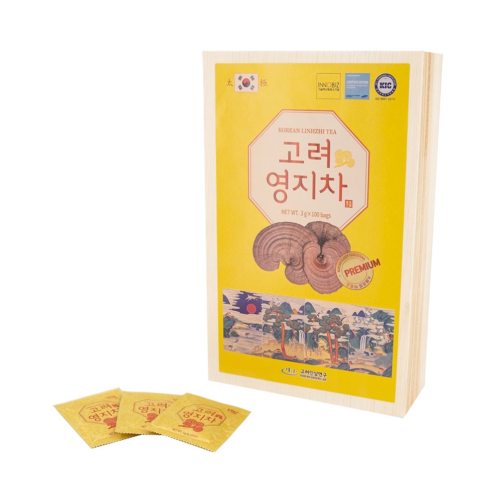 Trà Linh Chi Hàn Quốc Hộp 100 Gói x 3gr Dạng Cốm Hòa Tan