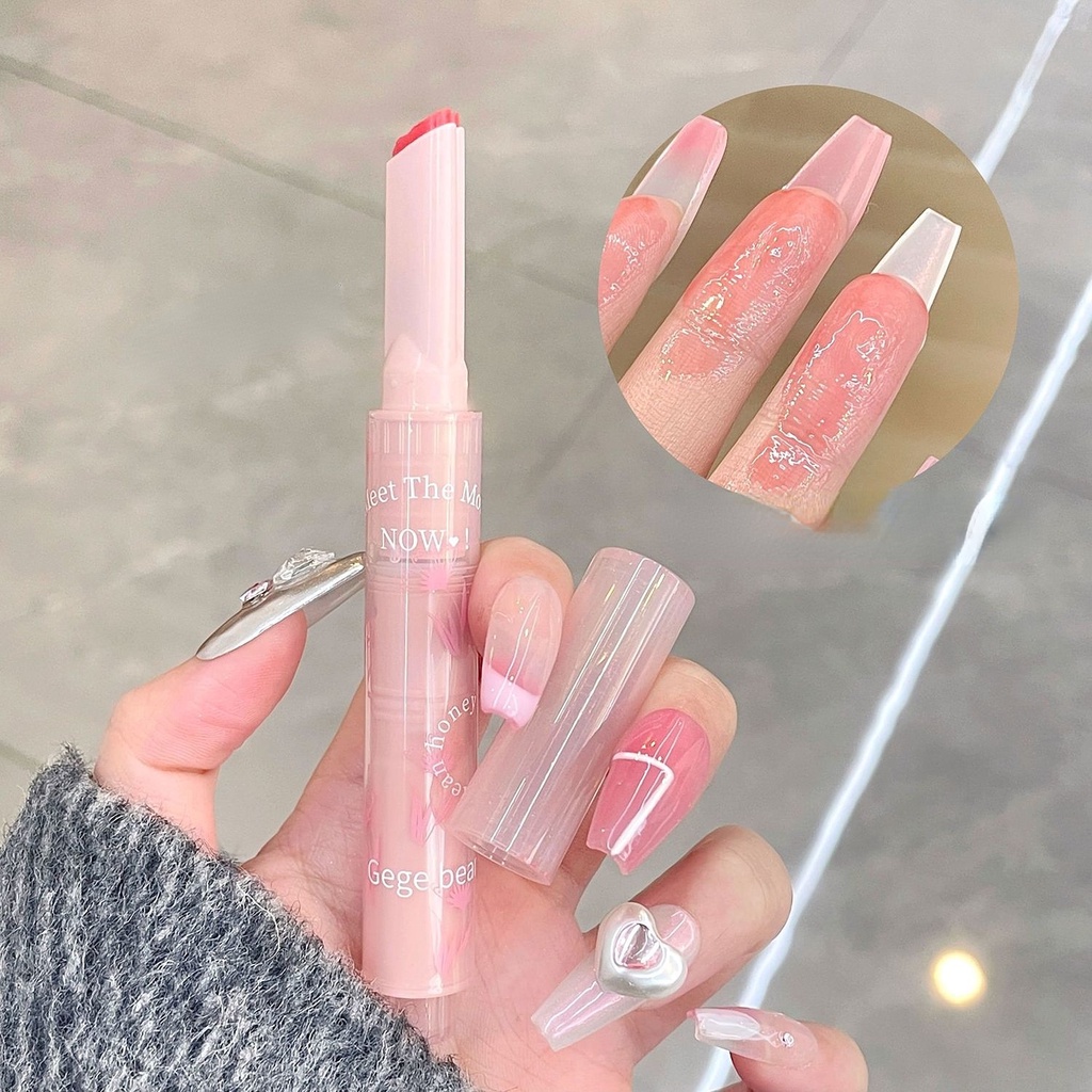 Son Môi Gege Bear Dạng Thạch Phối Hoa Dưỡng Ẩm Màu Bóng Xinh Xắn