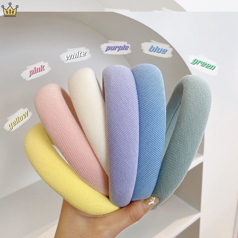 Băng Đô Cài Tóc Bằng Xốp Nhung Dày Dặn Co Giãn Nhiều Màu Sắc Tùy Chọn Cho Nữ ruiyan JP5