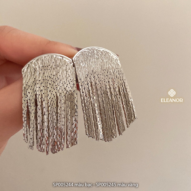 Bông tai nữ chuôi bạc 925 Eleanor Accessories dáng dài tua rua phụ kiện trang sức 5244