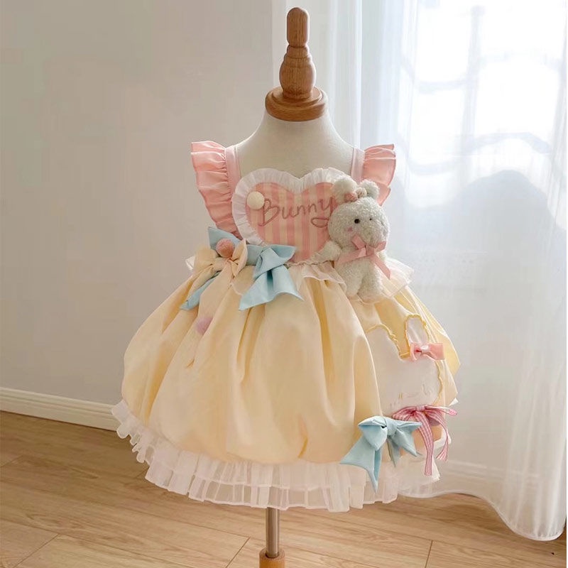 Đầm Công Chúa Lolita Mùa Hè Hai Dây Nhỏ Nhắn Phong Cách Mới Cao Cấp Cho Bé Gái Biểu Diễn Sinh Nhật Bốn Mùa