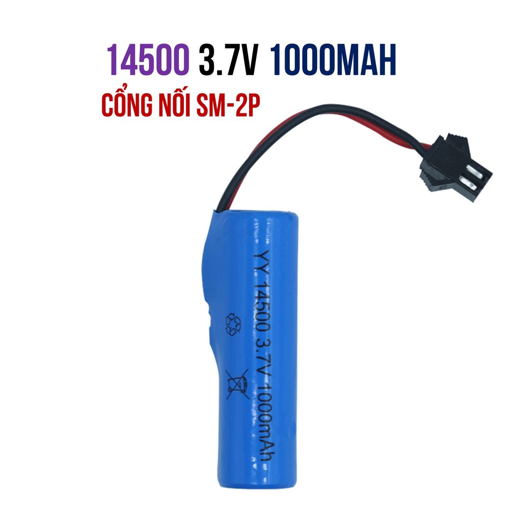 Pin Sạc Lithium 3.7V SM-2P 14500 500mAh 800mAh 1000mAh