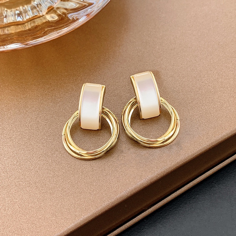 Bông Tai Mạ Bạc 925 Đính Đá Thời Trang Hàn Quốc Đơn Giản Cho Nữ