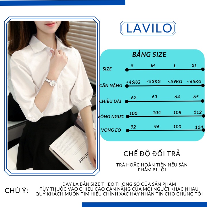 áo sơ mi nữ công sở kiểu tay lỡ ngắn hàn quốc chất liệu vải lụa đẹp LAVILO SM 10