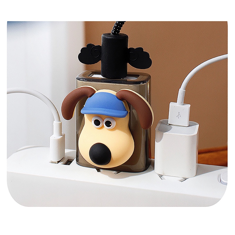 Vỏ Bảo Vệ Hộp Sạc Tai Nghe XIAOMI 33W Hình Chú Chó Tai To Dễ Thương Kèm Dây Cáp