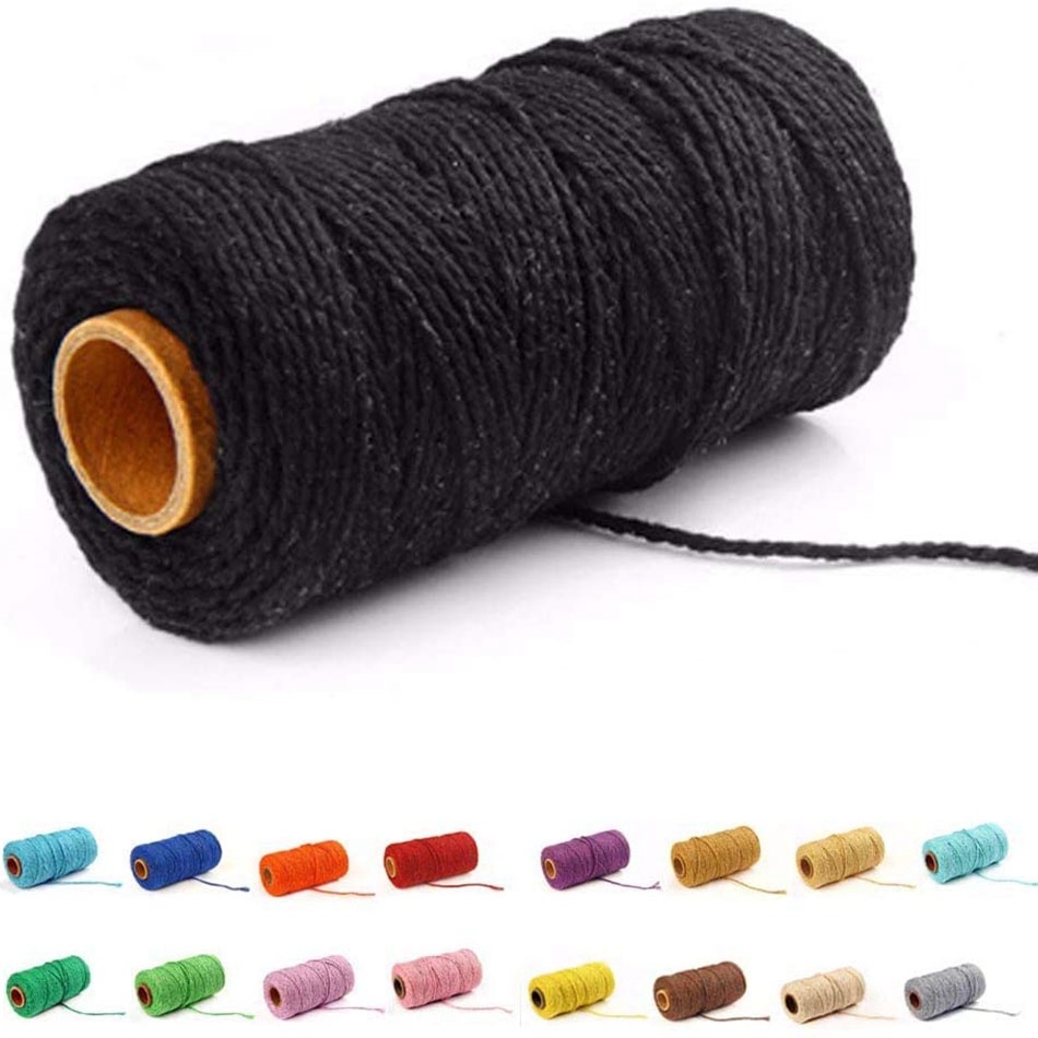Cuộn Dây Cotton Macrame 2mm 100m Tự Làm Vòng Bắt Giấc Mơ Trang Trí Đa Ứng Dụng