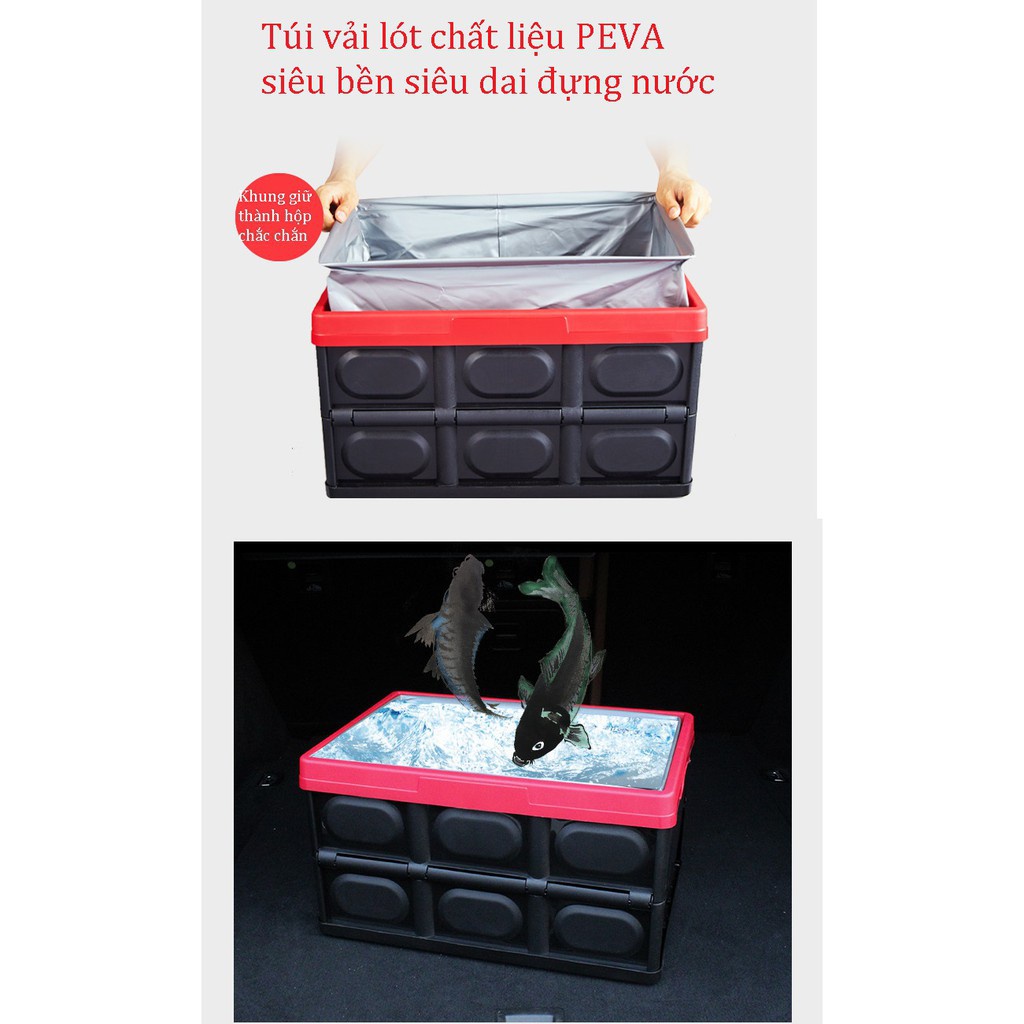 Túi lót chống nước Thùng đựng đồ đa năng gấp gọn sử dụng trên xe ô tô - 60 lít.