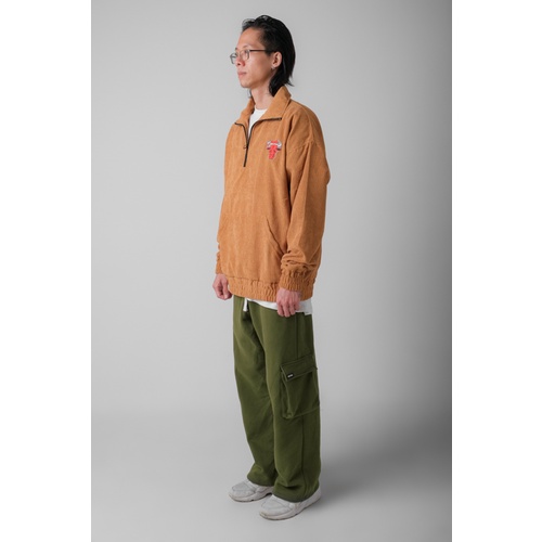 Áo khoác Nâu Dây Kéo Chất Nỉ Nhung Tăm Unisex Nam Nữ Form Rộng Hai Lớp màu Nâu Paradi