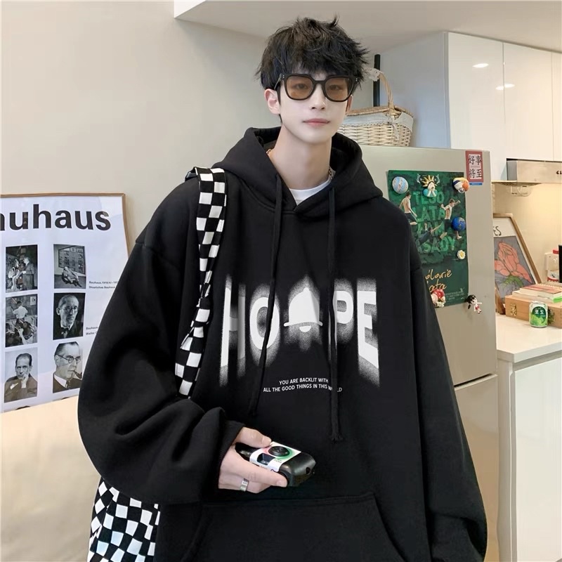 Áo hoodie    "  HOOPE  " unisex " FROM RỘNG "