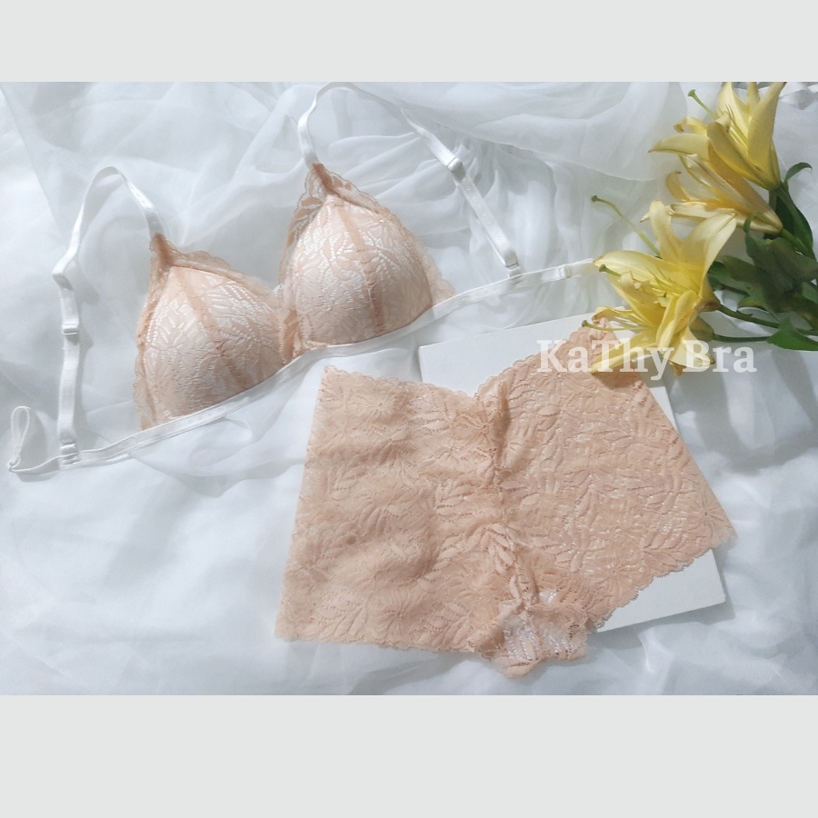 B36 Set Bộ Đồ Lót Ren KATHY BRA Bralette Không Gọng Mút Mỏng Ren Mềm Mịn Cao Cấp Nhiều Màu | BigBuy360 - bigbuy360.vn