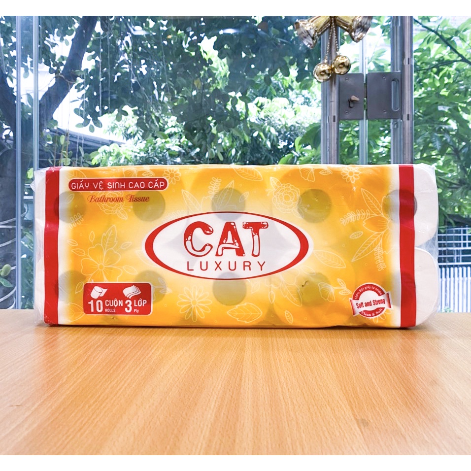 COMBO 5 túi giấy vệ sinh Cat Luxury ( có lõi ) 10 cuộn 3 lớp Cao Cấp