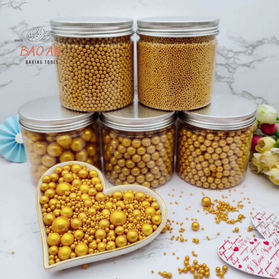 Phụ kiện bánh sinh nhật bánh kem kẹo bi đường 100gram