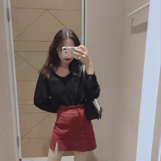 (Order ) Chân váy da kèm quần trong (kèm ảnh thật)