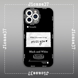 Ốp lưng iphone samsung xiaomi oppo cạnh vuông Jicase JMcase Versatile Đen Và Trắng Miss You