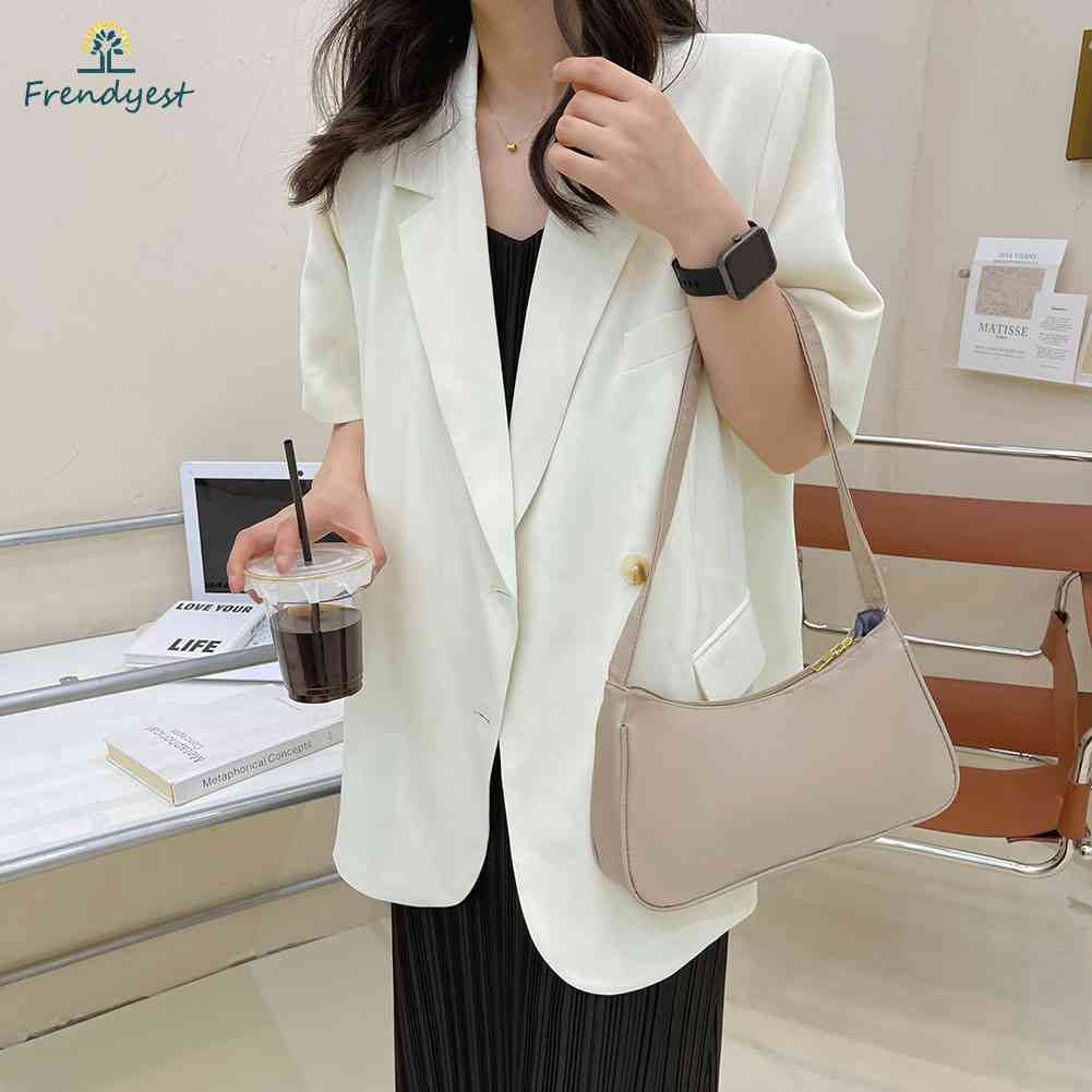 Túi Xách Đeo Vai / Kẹp Nách Chất Liệu Nylon Màu Trơn Thời Trang Cho Nữ