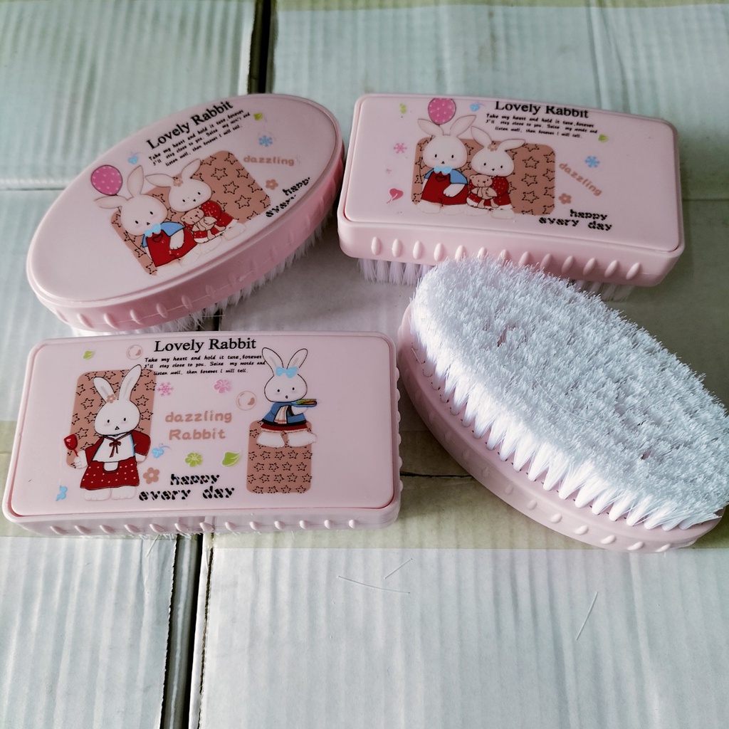 Bàn Chải Chà Chân , Giặt Đồ Lông Siêu Mềm Đồ Dùng Nhà Tắm Đa Năng - Màu Hồng Hình Thỏ Dễ Thương