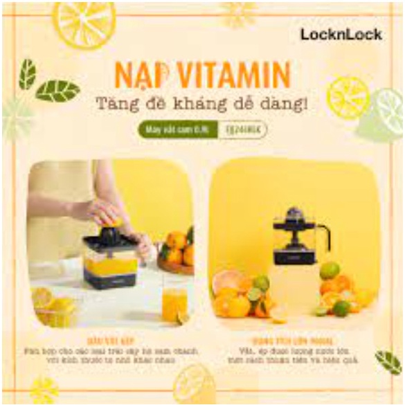 EJJ246BLK - Máy vắt cam Locknlock Citrus Juicer 220-240V, 50Hz, 40W, 0.9L - Màu đen