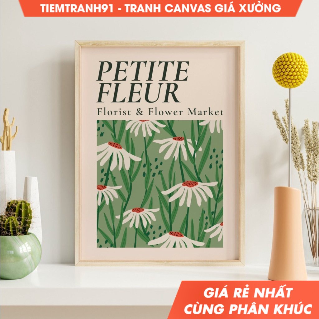 Tranh treo tường Flower Market Green Flower Shop Sign, Florist Gift, Flower Shop Decor, Tokyo Flower