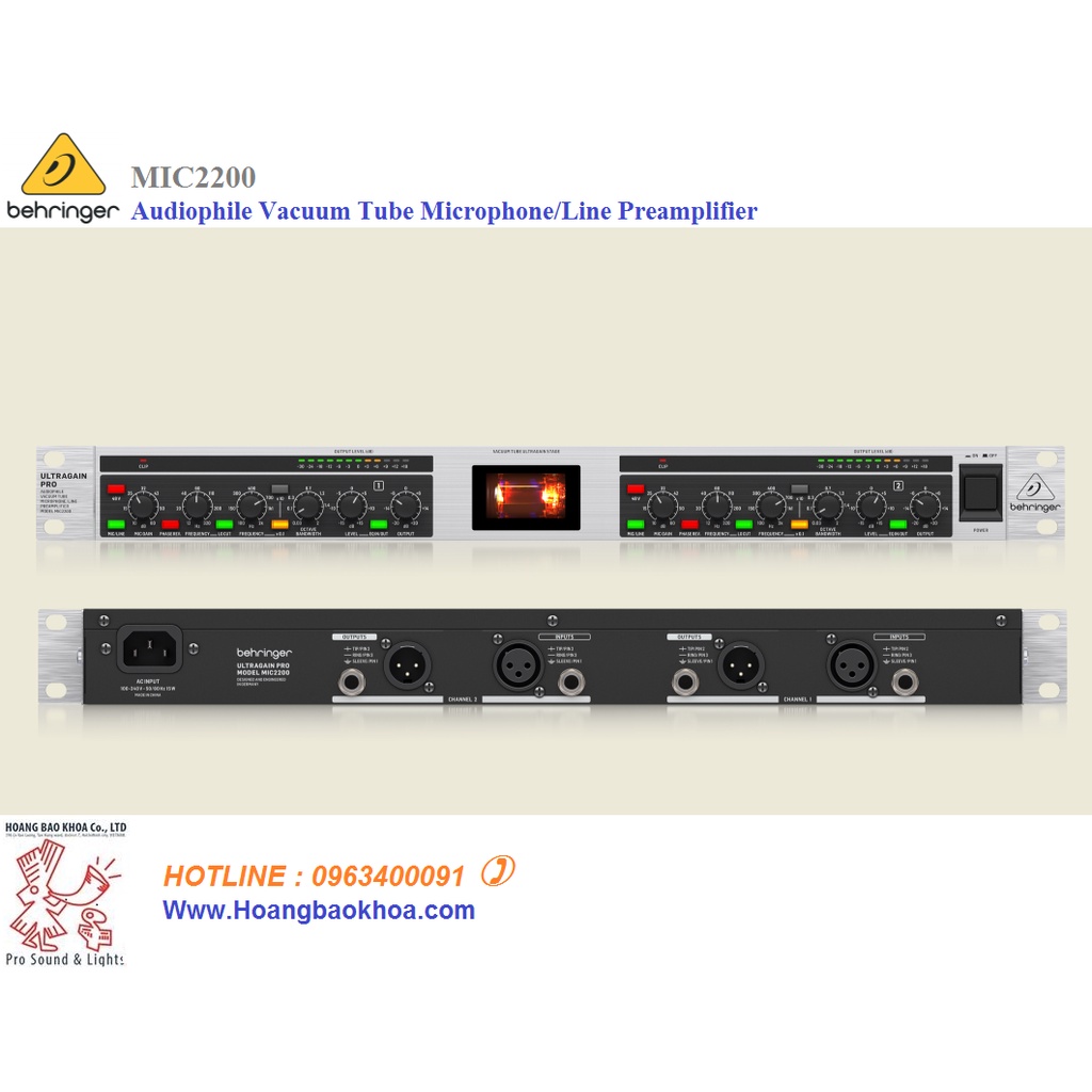 MIC2200 Microphone Preamplifiers Behringer _ Thiết Bi Preamply cho Microphone Behringer