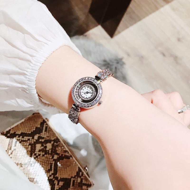 Đồng Hồ Nữ Royal 5266 Crown Chính Hãng Dây Kim Loại mặt tròn Đính Đá Chống Nước Chống Xước