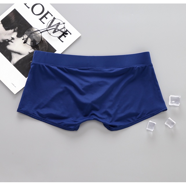 Quần Lót boxer Vải Lụa Lạnh Mềm Thoáng Khí Thoải Mái Cho Nam
