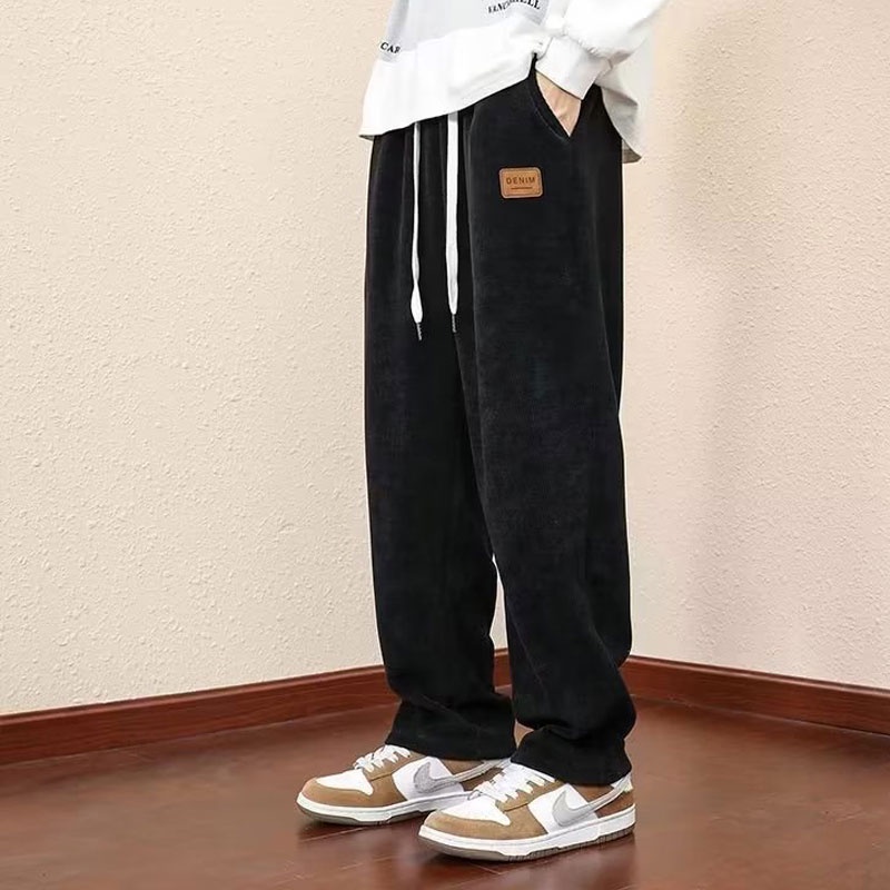 Quần Dài Thể Thao Dáng Rộng Màu Đen Thời Trang Trẻ Trung Cho Nam