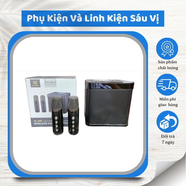 Loa Bluetooth Karaoke Tặng Kèm 2 Micro Không Dây Ys-203 - Thiết Kế Nhỏ Gọn, Điều Chỉnh Echo - Dễ Dàng Sử Dụng