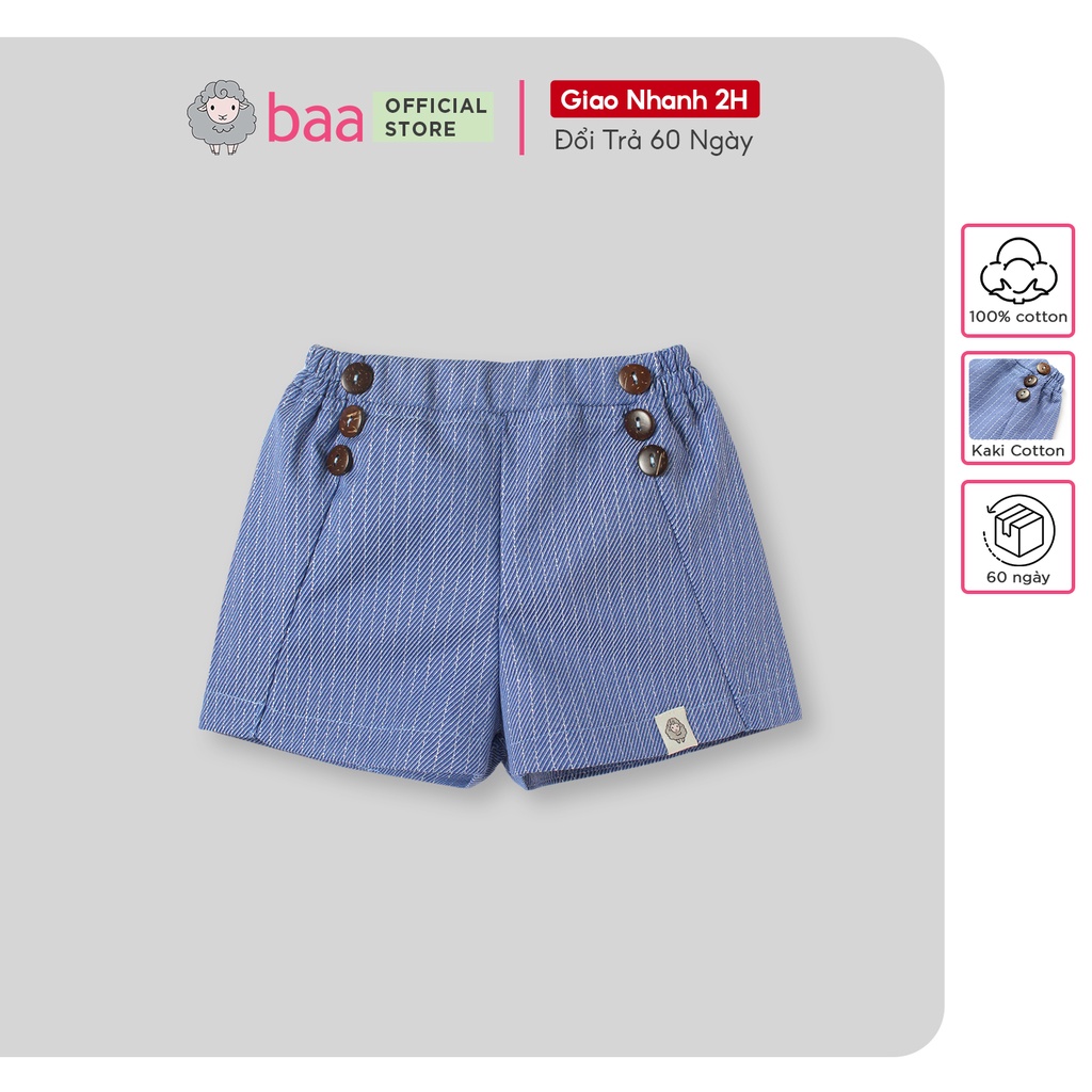 Quần soọc bé gái, short khakis cho bé từ 1 tuổi - 7 tuổi BAABABY - GT-QU24N-01