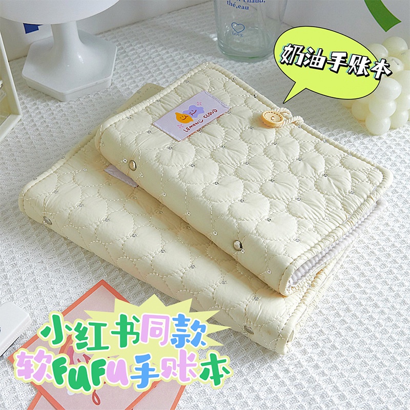 NB30 Sổ tay bìa vải hình trái tim gáy tròn Lemon Cloud size A6 A5