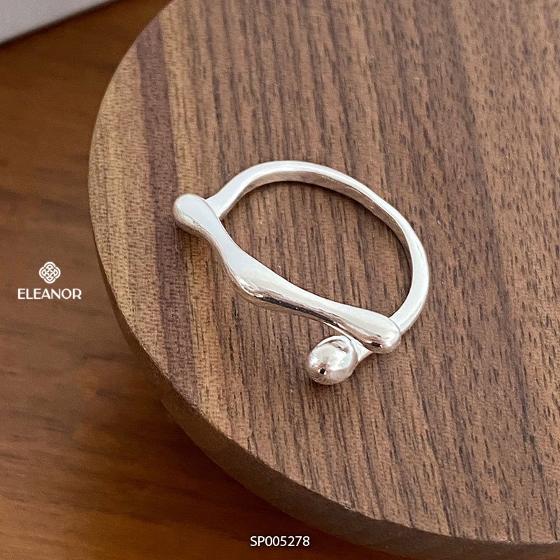 Nhẫn nữ hở bạc 925 Eleanor Accessories viền cong phụ kiện trang sức phong cách basic 5278