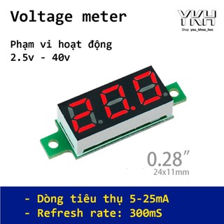 Đồng hồ đo áp 2.5v-40v 0.28 inch